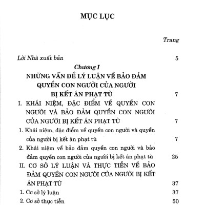 Bảo Đảm Quyền Con Người Trong Thi Hành Án Phạt Tù Tại Việt Nam (Sách Chuyên Khảo)