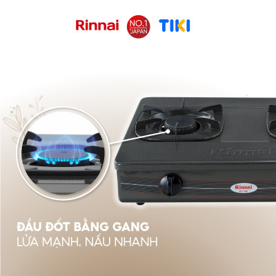 Bếp gas dương Rinnai RV-360(GM)N mặt bếp men và kiềng bếp men - Hàng chính hãng.
