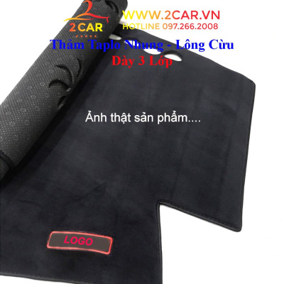 Thảm Taplo Nhung Lông Cừu Cho Xe Nissan Almera 2021 2022 Hàng 3 lớp chống trượt