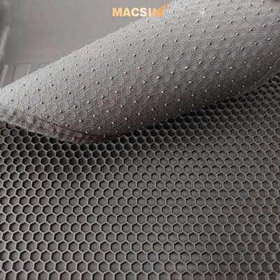 Thảm 2 lớp sd3 dạng lưới lục giác Kia sonet (đen) - bề mặt cao su siêu sạch - Macsim