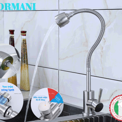 [Tổng Hợp] Các loại vòi rửa chén vòi bếp nóng lạnh SUS304 bán chạy + 02 dây cấp nước HVMMA ITALIA 