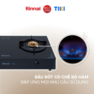Bếp gas dương Rinnai RV-7Double Glass(A) mặt bếp kính và kiềng bếp men - Hàng chính hãng.