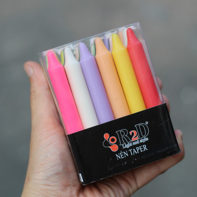 Nến Tapper Mini 24 Cây Màu Hồng, Nến Cây, Đến Từ Thương Hiệu R2D,[dài 10 cm] Làm Từ Nguyên Liệu Tự Nhiên, Lành Tính.