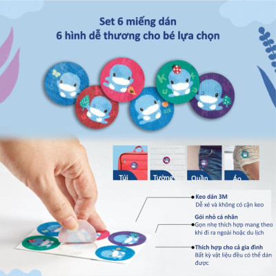 SET MIẾNG DÁN TINH DẦU CHỐNG MUỖI CHO BÉ KUKU KU1125 ( 12 MIẾNG )