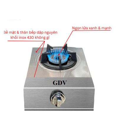 Bếp Gas Khè Bán Công Nghiệp Gia Đình Inox GDV 1 Lò Đốt - Hàng Chính Hãng