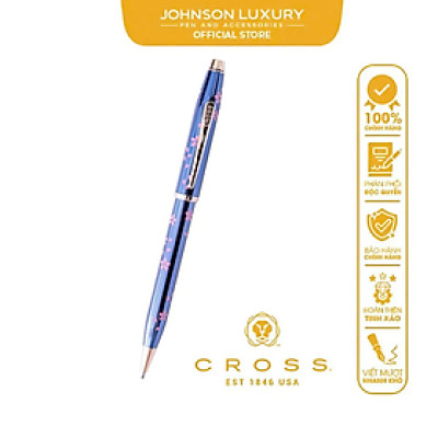 Bút Ký Doanh Nhân Bút Bi Khô Century II Hoa Anh Đào Sơn Mài Xanh Lam Mạ Vàng Hồng