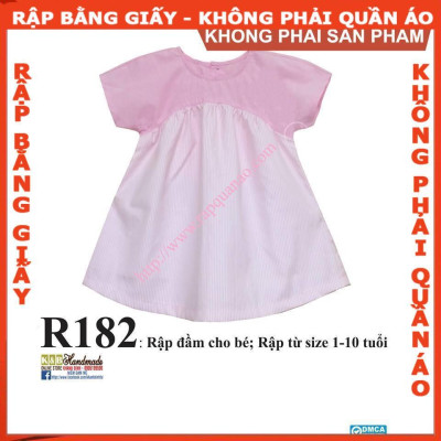 Rập giấy A0 đầm bé gái mã R182 (BẢN VẼ)