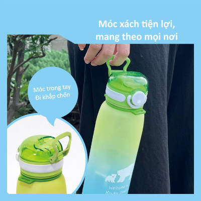 BÌNH UỐNG NƯỚC CÓ ỐNG HÚT CHO BÉ BẰNG NHỰA TRITAN KU5620 - 700ML
