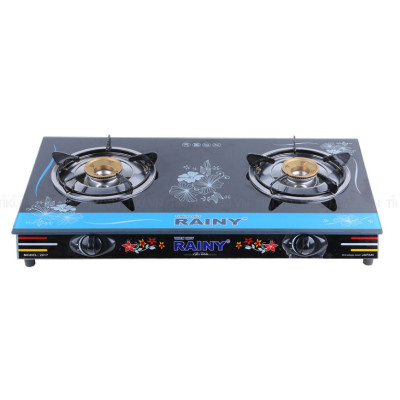 Bếp Gas Đôi Chén Đồng RAINY màu ngẩu nhiên- Hàng Chính Hãng
