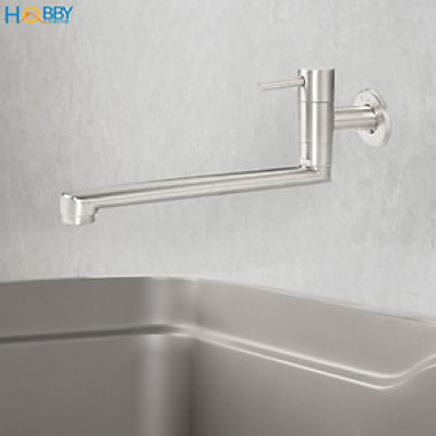 Vòi rửa chén gắn tường dòng lạnh inox 304 Hobby home decor VT4