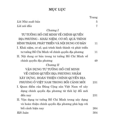 Tư tưởng Hồ Chí Minh về chính quyền địa phương và vận dụng xây dựng, hoàn thiện chính quyền địa phương ở Việt Nam hiện nay (bản in 2025)