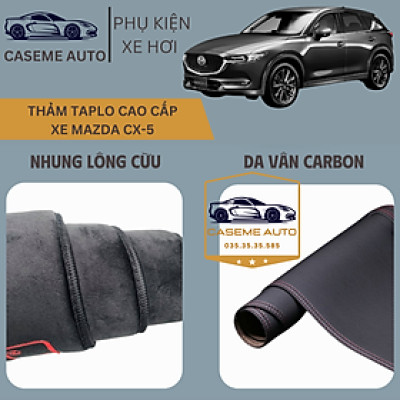 [MAZDA CX-5] Thảm Taplo 3 Lớp Dành Cho Xe MAZDA CX-5 Không Có HUD, Nhung Lông Cừu Và Da Vân Carbon Cao Cấp - Hàng Chính Hãng