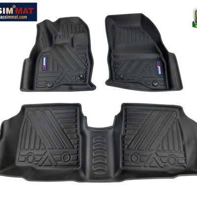 Thảm lót sàn xe ô tô Ford Explorer 2011-2019 Nhãn hiệu Macsim chất liệu nhựa TPV cao cấp màu đen
