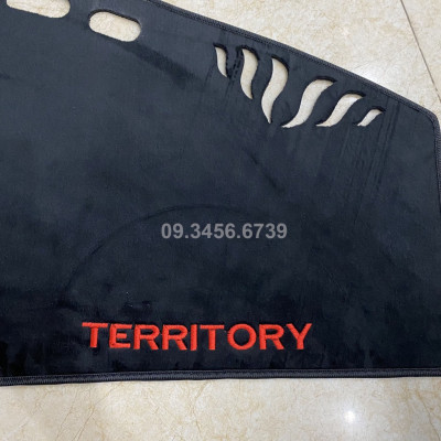 Thảm taplo nhung lông cừu xe Ford Territory 2022 2023 màu đen , hàng 3 lớp, có đế chống trượt, chống nắng nóng hiệu quả