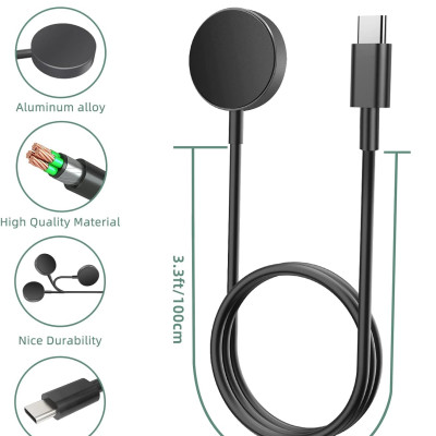 Cáp Sạc Đế Sạc Kim Loại cho Samsung Galaxy Watch 5/5Pro/6/6Classic/7 & Galaxy Watch Ultra Cổng USB Type C - Hàng Chính Hãng