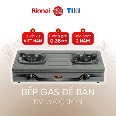 Bếp gas dương Rinnai RV-370(GM)N mặt bếp men và kiềng bếp men - Hàng chính hãng.