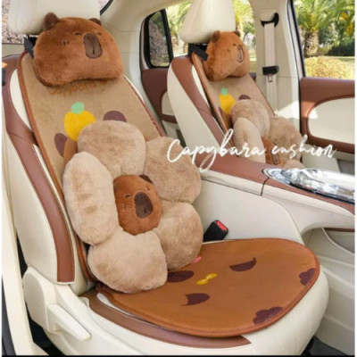 Tựa Đầu Tựa Lưng Ghế Oto Hình Capybara Hottrend, Tựa Ghế Trang Trí Cute Mặt Capybara Nghộ Nghĩnh - Hàng Chính Hãng MINIIN