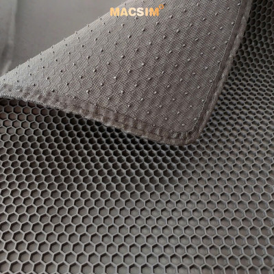 Thảm 2 lớp (sd3) dạng lưới lục giác cho Honda CRV 2017-2022 bề mặt cao su siêu sạch nhãn hiệu Macsim