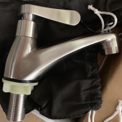 Vòi rửa mặt lavabo KG11 tay gạt dùng cho nước lạnh loại đẹp cao cấp inox sus304 - Hàng chính hãng