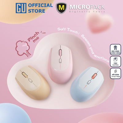 Chuột không dây MicroPack Soft Silicone Lifestyle MS-201W BT5.0 4000CPI Thiết Kế Công Thái Học Sử Dụng Siêu Mềm Ôm Tay Hàng Chính Hãng