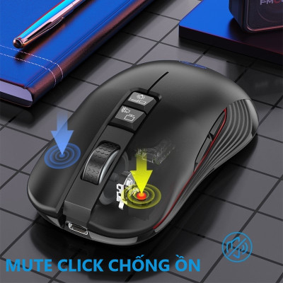 Chuột Không Dây Pin sạc M601 Cổng sạc TypeC chống ồn , chống mỏi cổ tay cho máy tính laptop hàng nhập khẩu