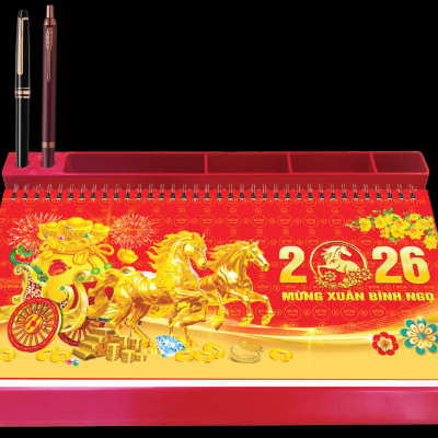 Lịch Tết 2026 - Lịch Bàn Đế Nhựa (13 x 28)