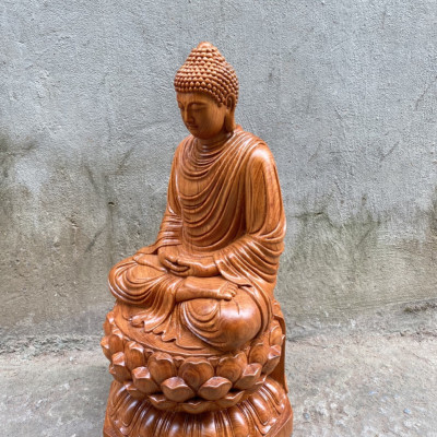 Tượng phật thích ca bằng gỗ hương đá kt cao 40×20×20cm