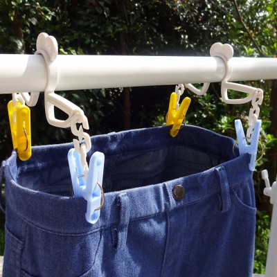 Set 16 Kẹp Phơi Quần Áo Nhiều Màu Sắc Có Gờ Chống Trượt Thông Minh