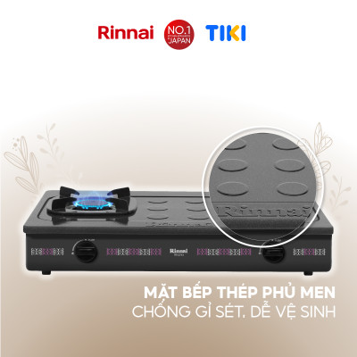 Bếp gas dương Rinnai RV-2715(G) mặt bếp men và kiềng bếp men - Hàng chính hãng.