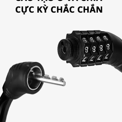 Khóa Dây Xe Đạp Bảo Hành 12 Tháng Khóa Cổng Chống Trộm Xe Máy Chống Cắt Mật Mã 4 Số Lõi Thép Cao Cấp Cleacco Boro Sport