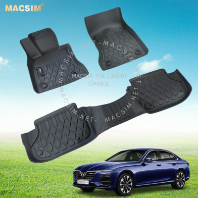 Thảm lót sàn xe ô tô VinFast Lux SA Nhãn hiệu Macsim chất liệu nhựa TPE cao cấp màu đen