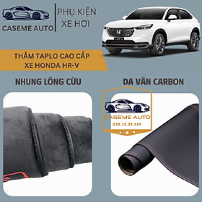 [HONDA HR-V] Thảm Taplo 3 Lớp Dành Cho Xe HONDA HR-V, Nhung Lông Cừu Và Da Vân Carbon Cao Cấp - Hàng Chính Hãng
