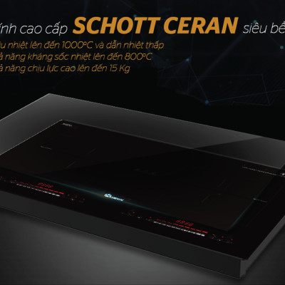 Bếp Điện Từ Đôi Nhập Khẩu SOWUN SW1228 ,Mặt Kính CERAMIC Cao Cấp Chịu Được Nhiệt Độ Cao