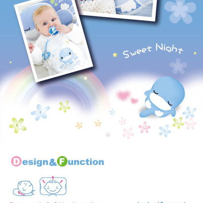 GỐI NẰM LÕM CHO BÉ TỪ SƠ SINH KUKU KU2065 - MÀU XANH