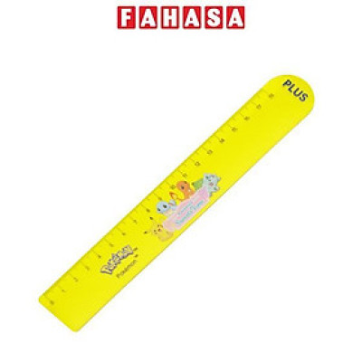 Thước Nhựa 18 cm Pokemon - Plus 900-V062 - Màu Vàng