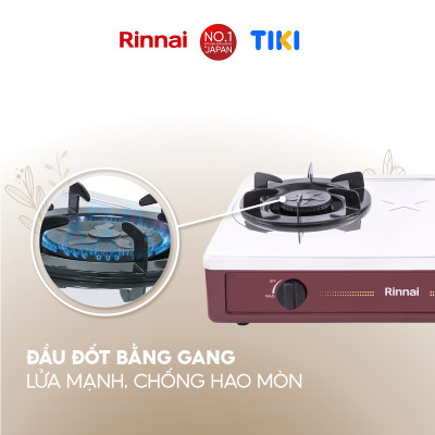 Bếp gas dương Rinnai RV-MC26RS mặt bếp inox và kiềng bếp men - Hàng chính hãng.