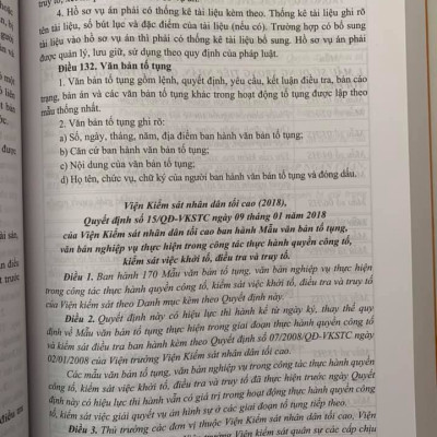 CHỈ DẪN TRA CỨU ÁP DỤNG BỘ LUẬT TỐ TỤNG HÌNH SỰ NĂM 2015