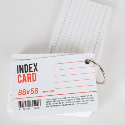 Thẻ Học Từ Vựng - Giấy Kháng Khuẩn - Kẻ Ngang - 88 x 56 mm - Morning Glory 23035-89291 - Màu Cam