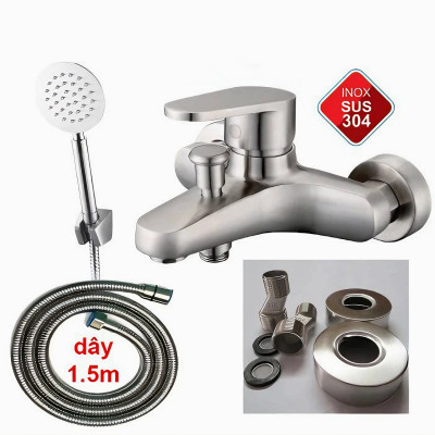 Củ sen nóng lạnh KG68 cao cấp gồm củ sen tắm, vòi sen, giá đỡ, dây sen 1m5, chất liệu inox304 - Hàng chính hãng