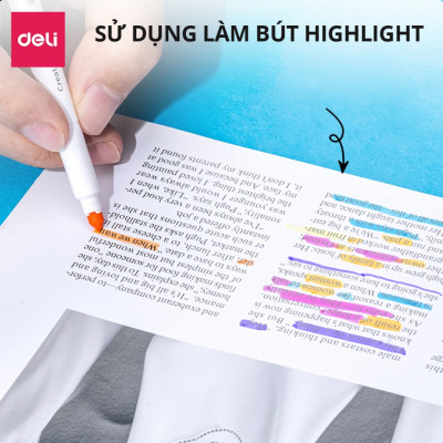 Bút Lông Màu Felt Pen Deli 20/36 Màu Pastel Basic Ngòi Chóp Rửa Được- Dùng Tô Vẽ Đi Nét Calligraphy Highlight Fiber Pen