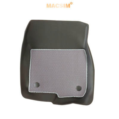 Thảm 2 lớp (sd3) dạng lưới lục giác cho Honda CRV 2017-2022 bề mặt cao su siêu sạch nhãn hiệu Macsim- màu ghi