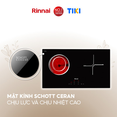 Bếp điện kết hợp Rinnai RB-7022HE-CB mặt kính Schott 4100W - Hàng chính hãng.