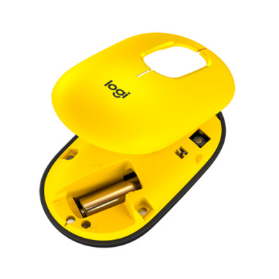 Chuột không dây Logitech Pop Mouse màu vàng-Hàng chính hãng