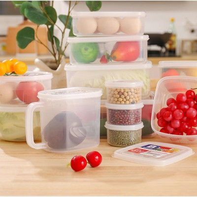 Combo 02 hộp nhựa bảo quản thực phẩm Nakaya 1300ml, có nắp mềm - Nội địa Nhật Bản