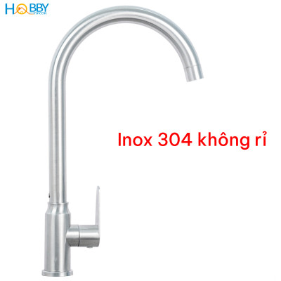 Vòi chậu rửa chén thân lạnh inox 304 kèm dây cấp Hobby home decor RL3