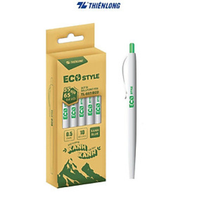Combo 20 Bút bi - Eco Style Thiên Long TL-037/ECO thân thiện mới môi trường - Mực Xanh