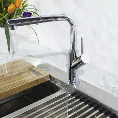 Vòi rửa bát rút dây Konox, Model Artan Black, 6 phiên bản màu, Bề mặt mạ PVD 5 lớp cao cấp, Lõi đồng tiêu chuẩn CW617N, Linh kiện phụ trợ dòng chảy nhập khẩu châu Âu, Bảo hành chính hãng 5 năm, Hàng chính hãng