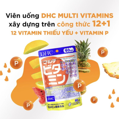 Viên uống vitamin tổng hợp DHC Multi Vitamins Nhật Bản 30 - 90 ngày bổ sung 12 loại vitamin
