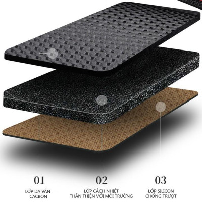 Thảm taplo ô tô Vios 2019 loại da vân cacbon chống nắng, chống nứt vỡ taplo, thảm taplo Toyota Vios