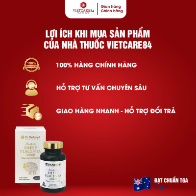 Viên Uống Trắng Da Dr Natural Beauty Skin Sheep Placenta 30000 White Glutathione